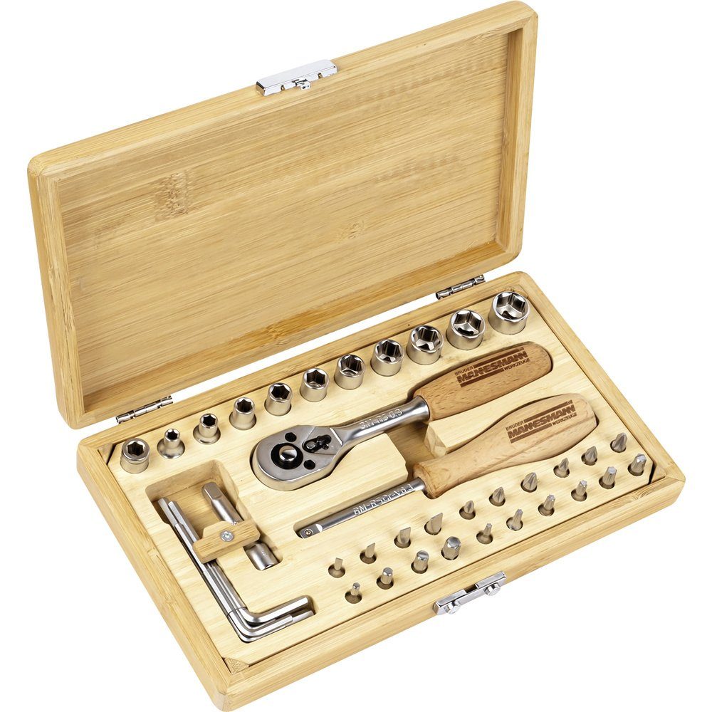 Steckschlüssel-Set Werkzeuge Bambus-Werkzeugkoffer Steckschlüssel Mannesmann 41-tlg. Brüder