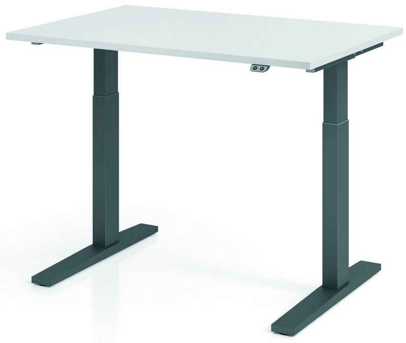 bümö Schreibtisch »OM-XMKA12«, elektrisch höhenverstellbar - Rechteck: 120x80 cm - Dekor: Grau