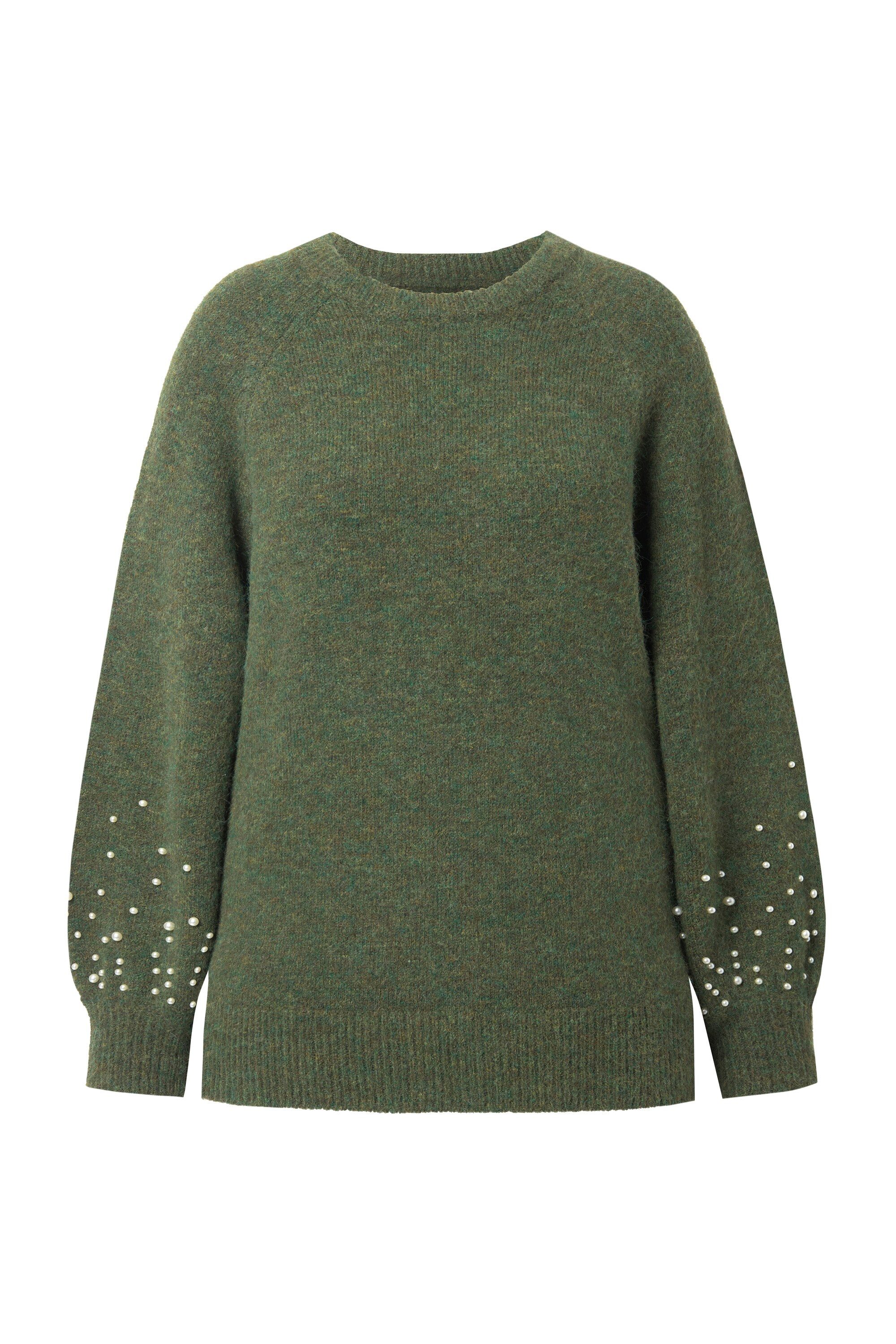 Studio Untold Strickpullover Pullover Classic Shape Zierperlen Ballonärmel günstig online kaufen