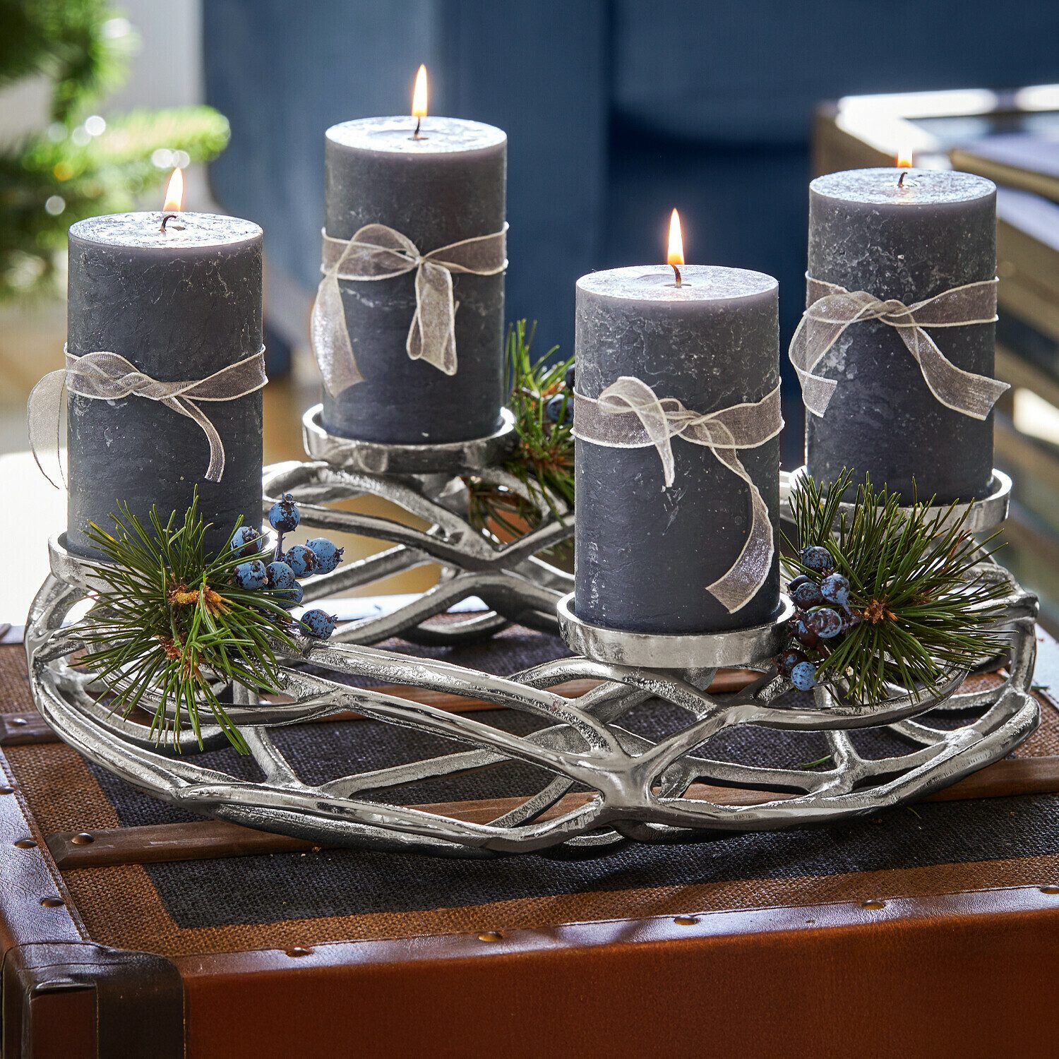 Mirabeau Kerzenständer Kerzenkranz Coldfield silber