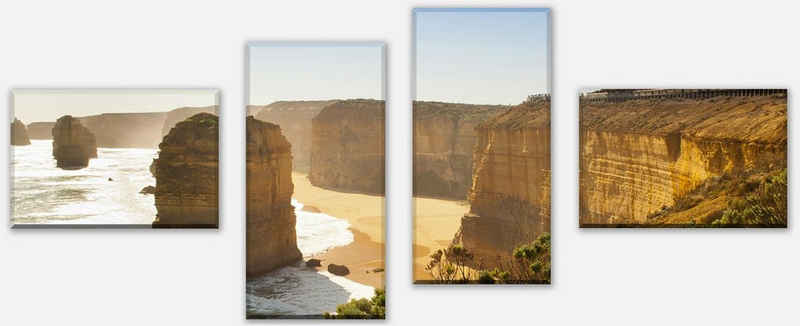 wandmotiv24 Mehrteilige Bilder Zwölf Apostel - Australien, Landschaft (Set, 4 St), Wandbild, Wanddeko, Leinwandbilder in versch. Größen