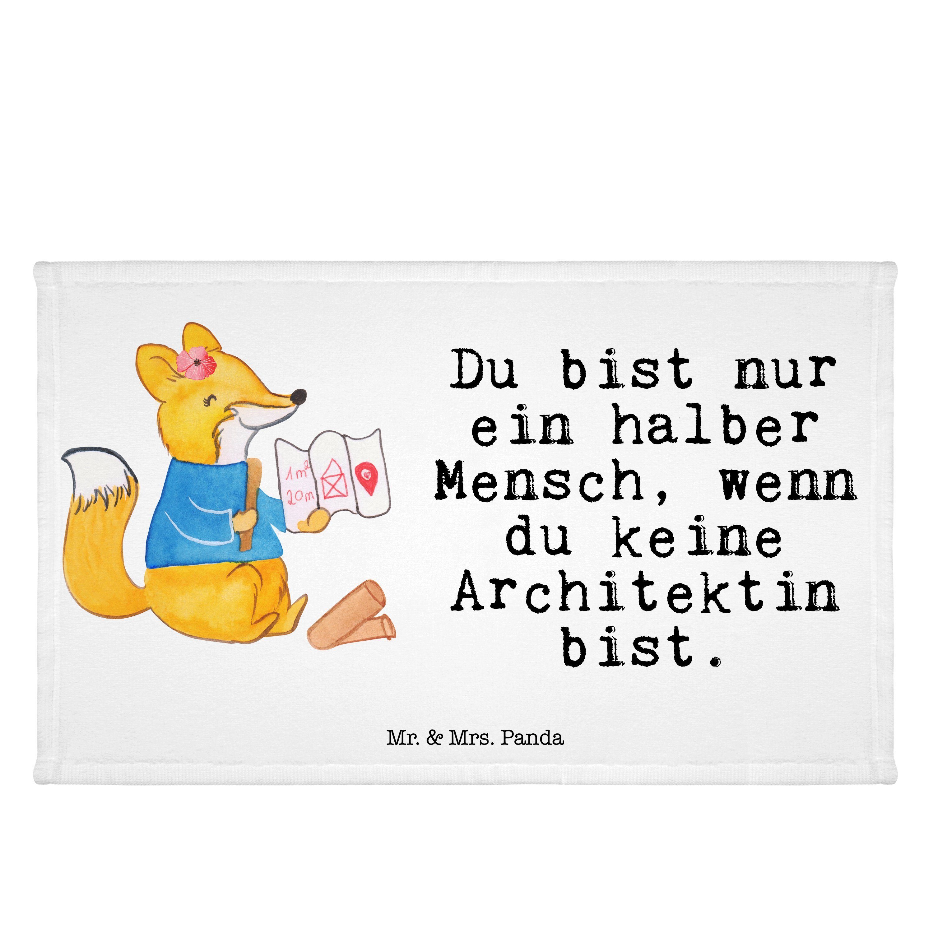 Mr. & Mrs. Panda Handtuch Architektin mit Herz - Weiß - Geschenk, technischer Zeichnerin, Studi, (1-St)