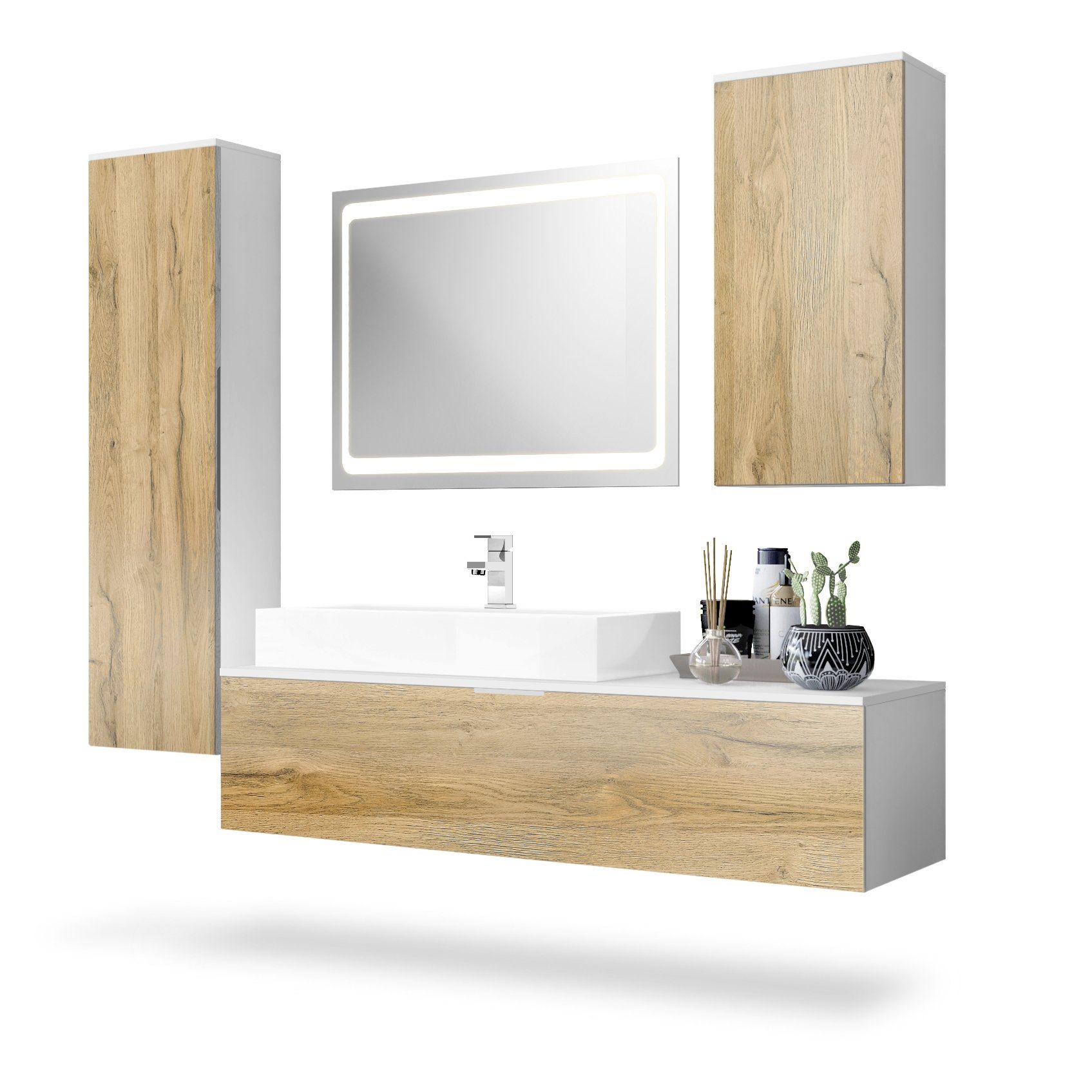 Vladon Badmöbel-Set Beach, (Badezimmer-Set mit 2 günstig online kaufen