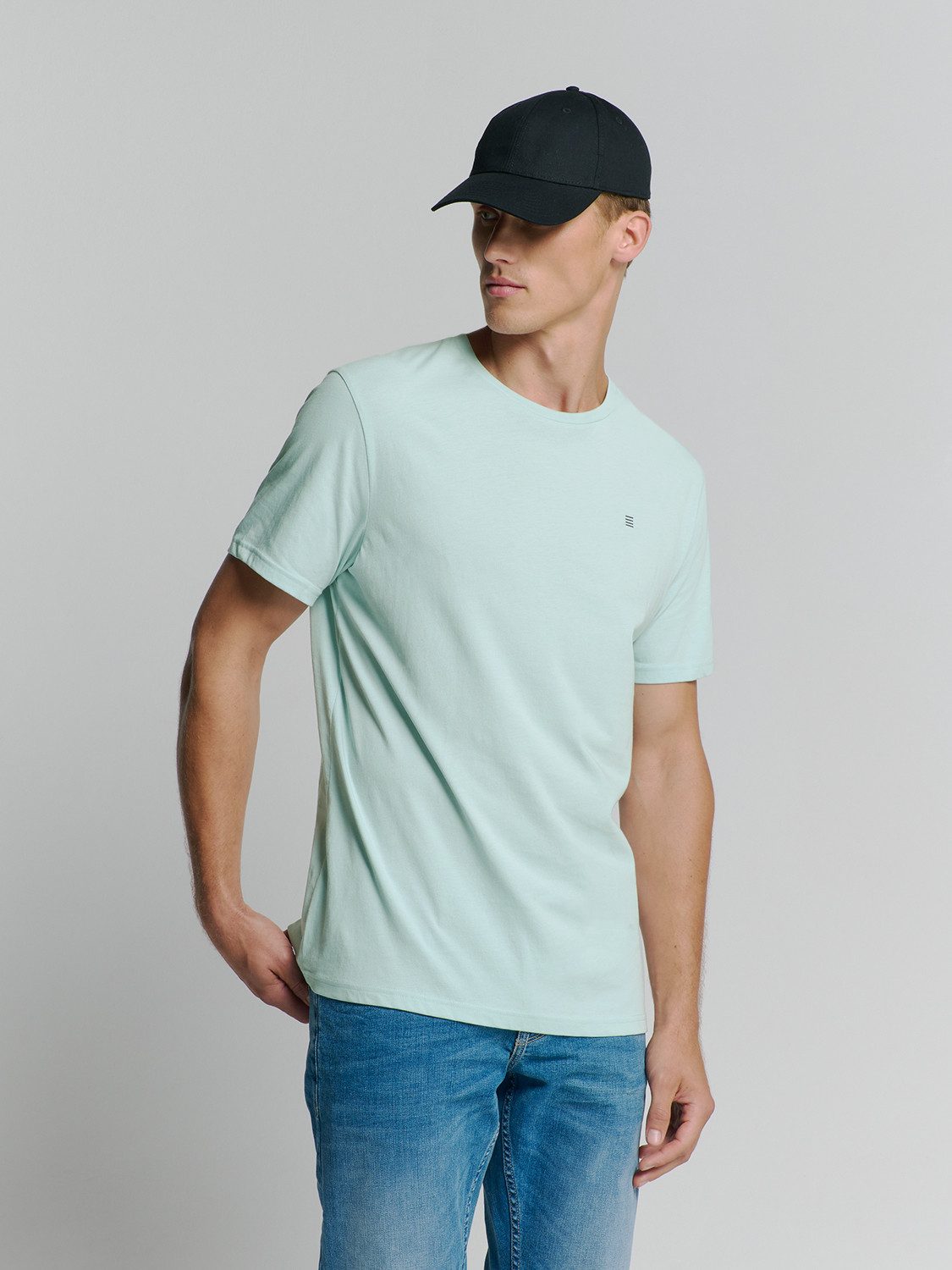 NO EXCESS T-Shirt – Baumwollshirt – Rundhals – Basic Tee – Crewneck Solid B günstig online kaufen