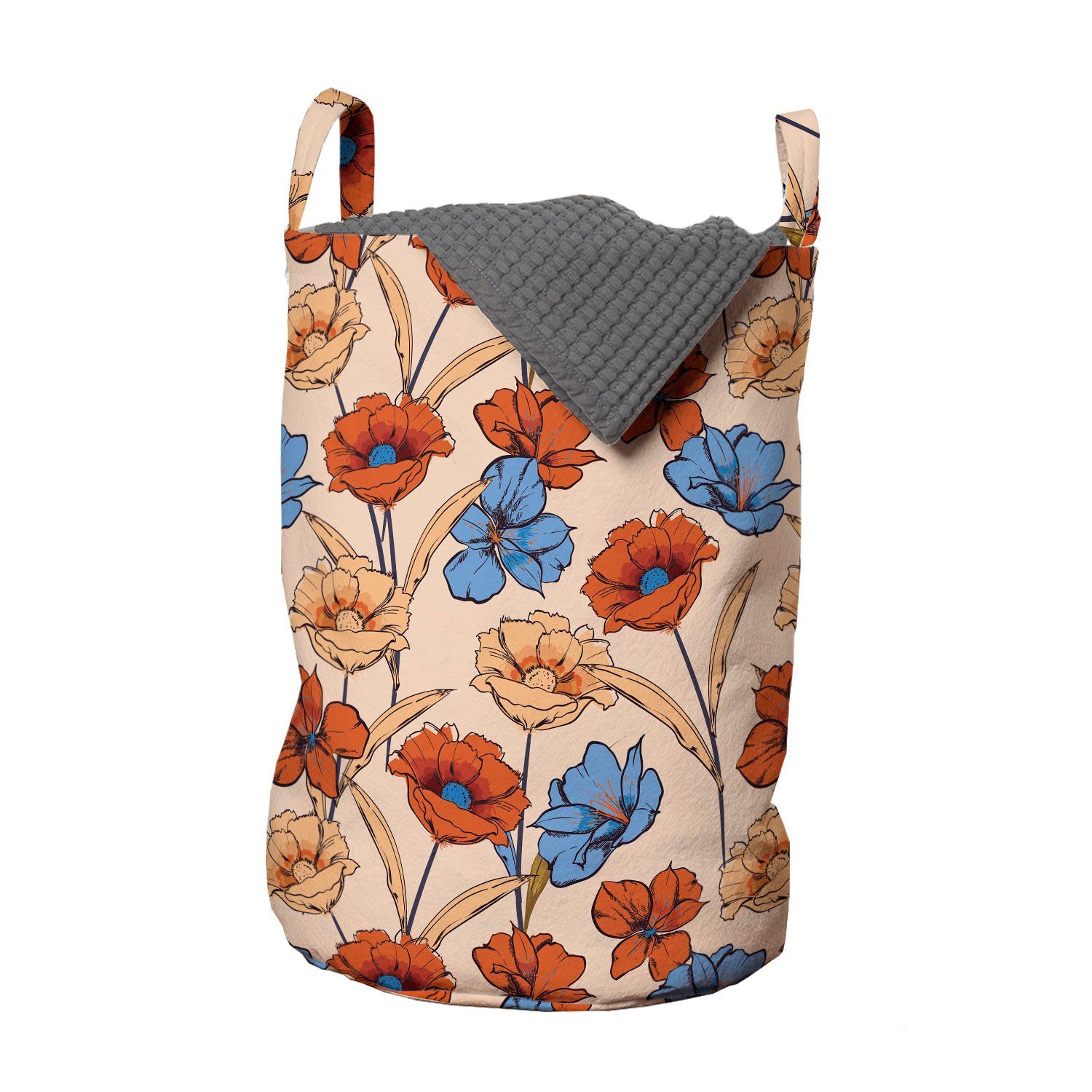Abakuhaus Wäschesäckchen Wäschekorb mit Griffen Kordelzugverschluss für Waschsalons, Garten Abstrakt Farben Blooming