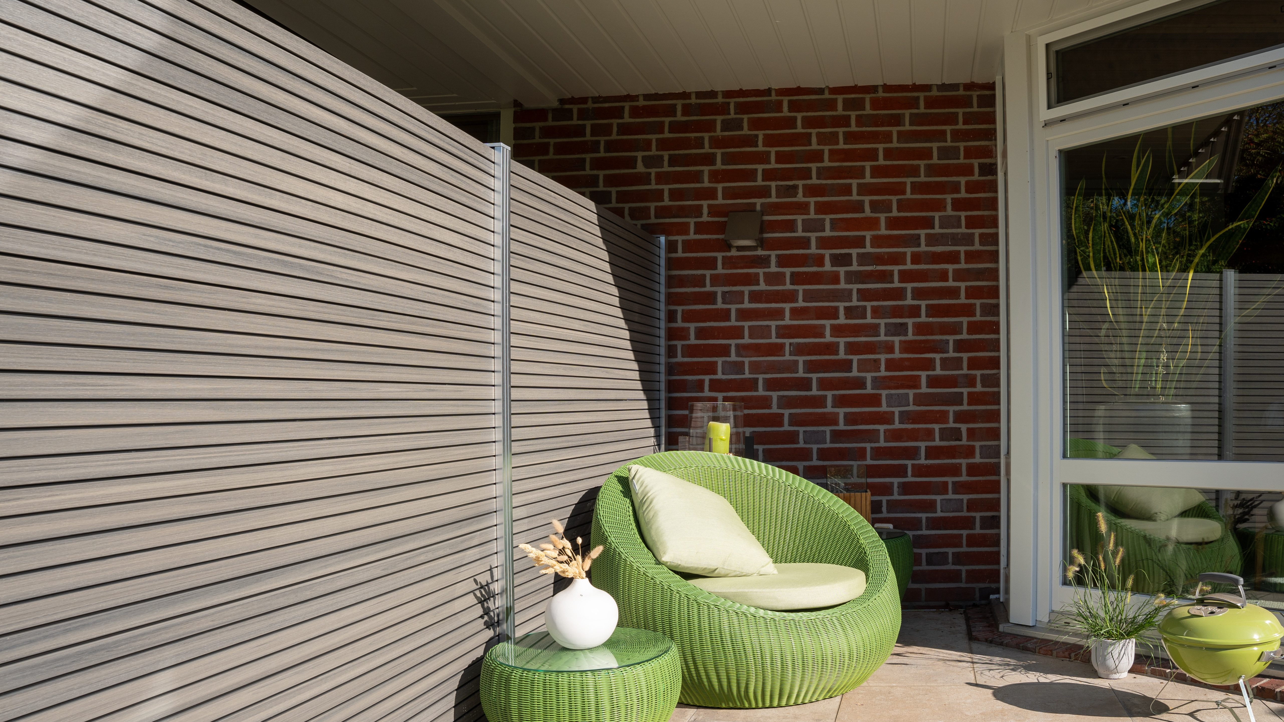 GartenLand WPC Zaun Set Shadowline ca. 180 x 180 cm Sichtschutz Steckzaun M günstig online kaufen