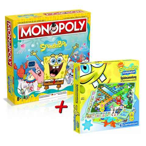 Winning Moves Spiel, Brettspiel Monopoly SpongeBob Schwammkopf + Spielesammlung