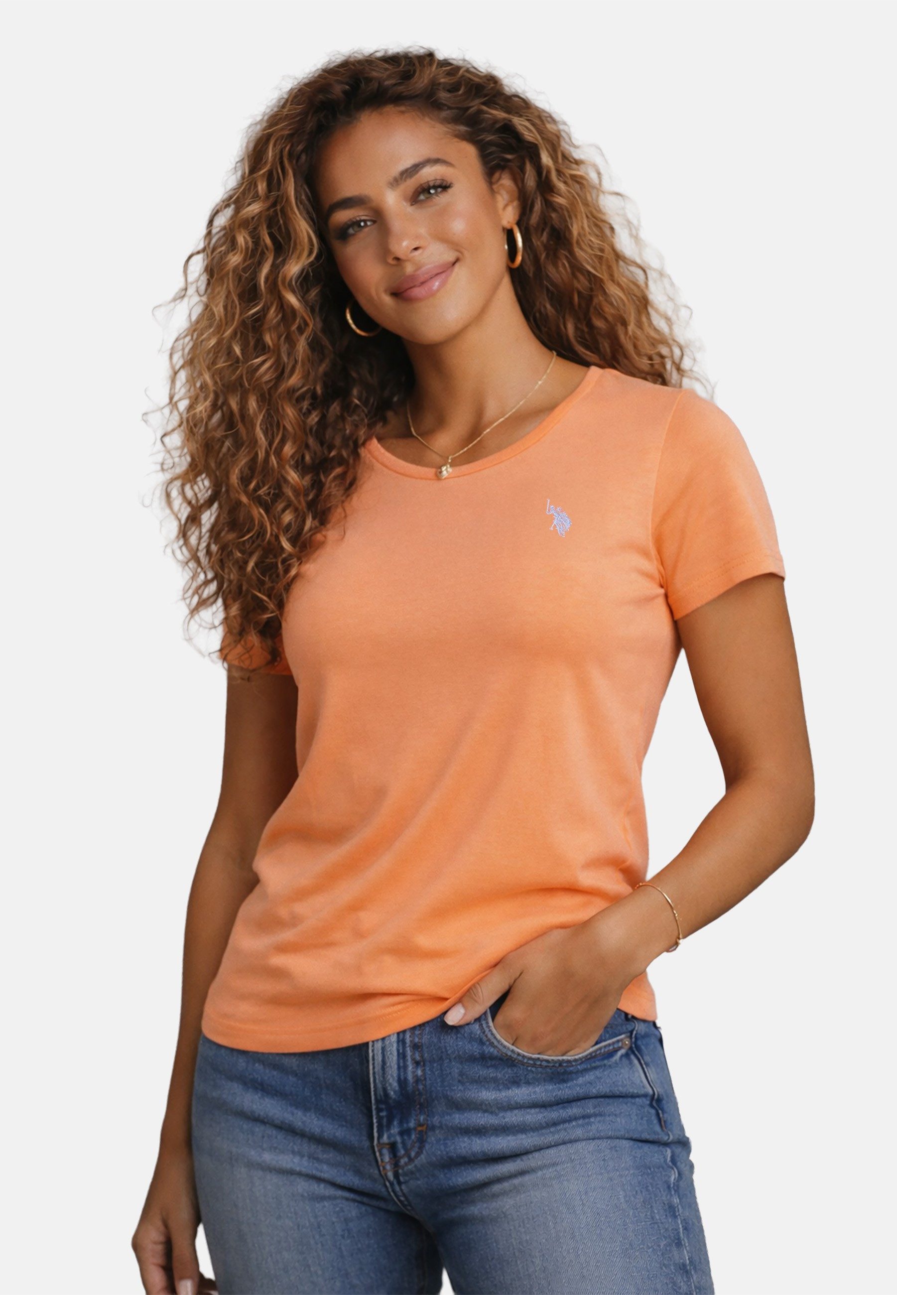 U.S. Polo Assn. T-Shirt USSareena – Damen Shirt mit Stretch-Anteil und Logo günstig online kaufen