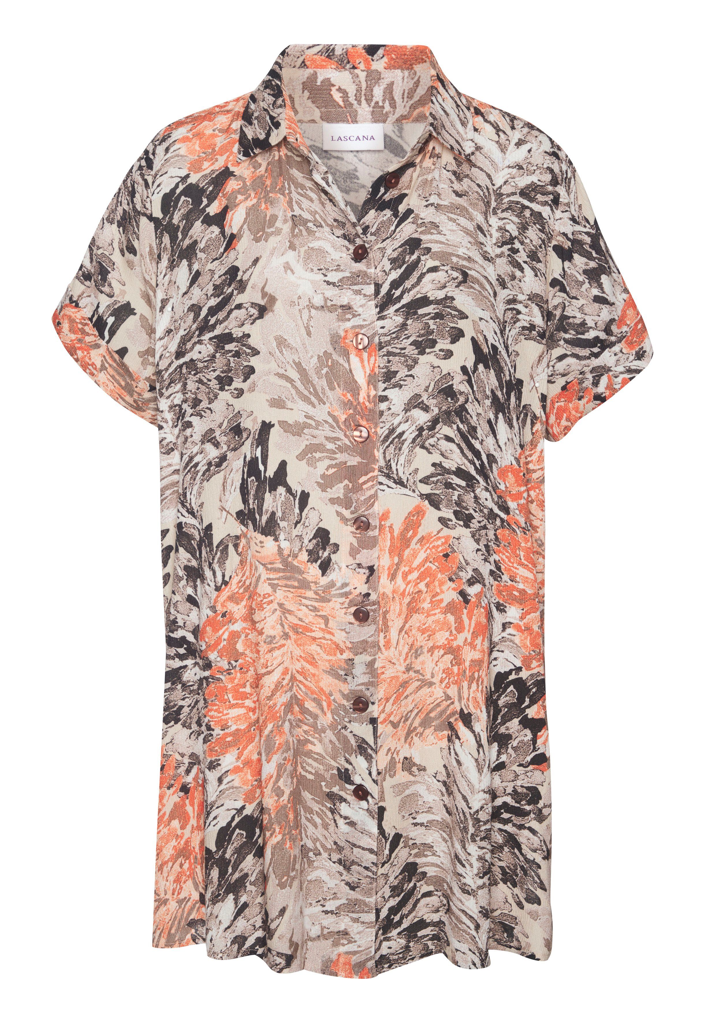 LASCANA Longbluse mit Blumendruck, sommerliche Hemdbluse günstig online kaufen