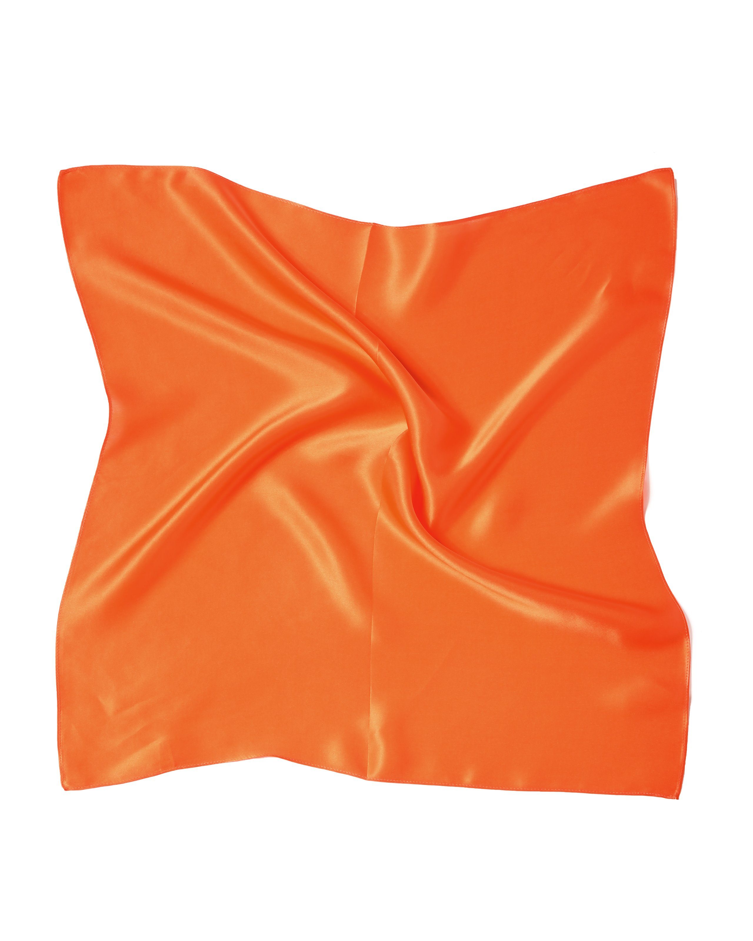 MayTree Seidentuch quadratisch einfarbig 53x53cm Nickituch, Bandana-Schal, (Stück, 1-St), 100% Seide orange