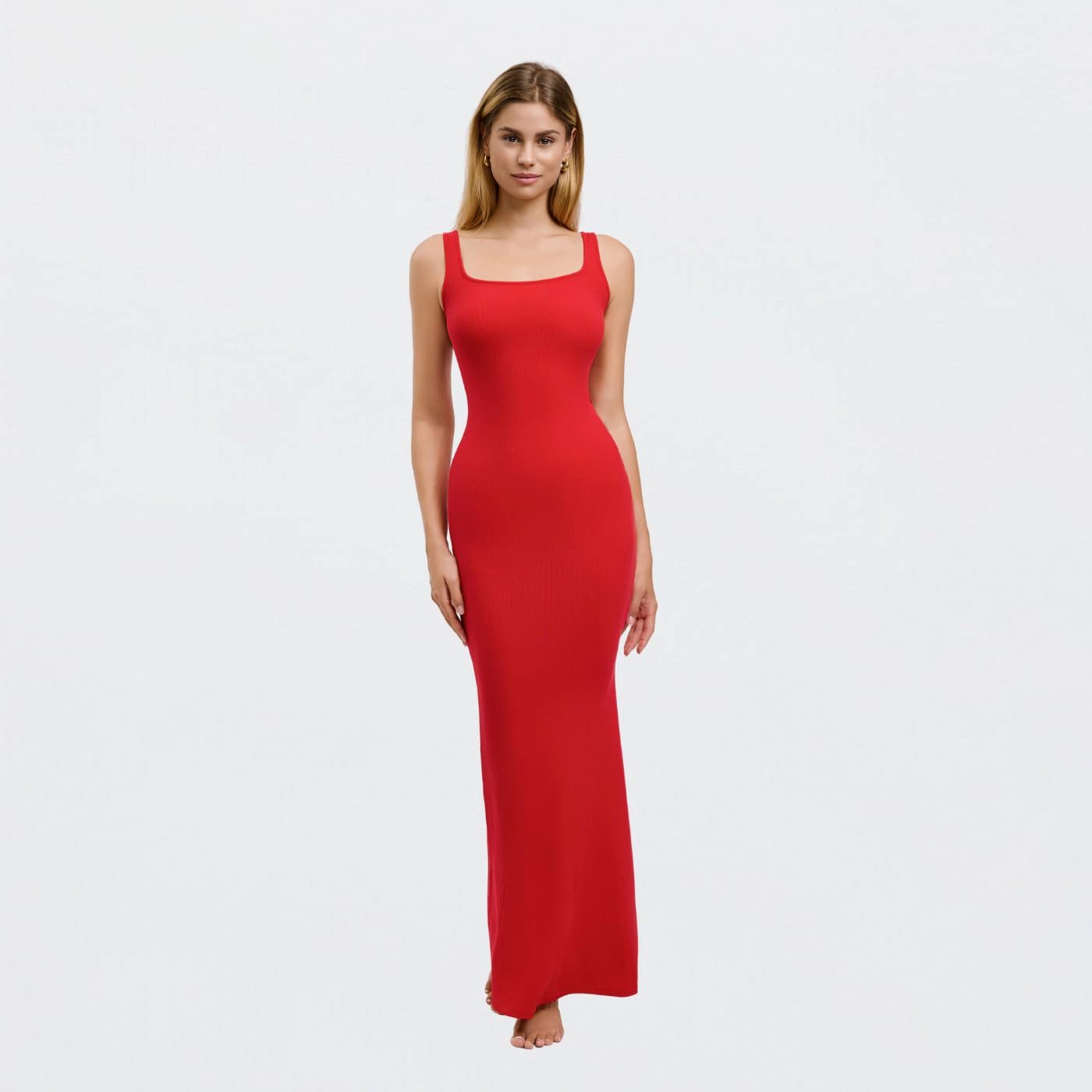 cfab by creamy fabrics Jerseykleid Ribbed Tank Top Maxikleid-Fire Red-3XL ( günstig online kaufen