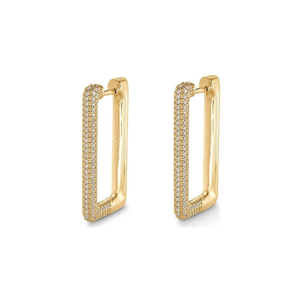 JETTE Paar Серьги-гвоздики Damen-Creolen 88340051NL, 925er Silber vergoldet, Zirkonia