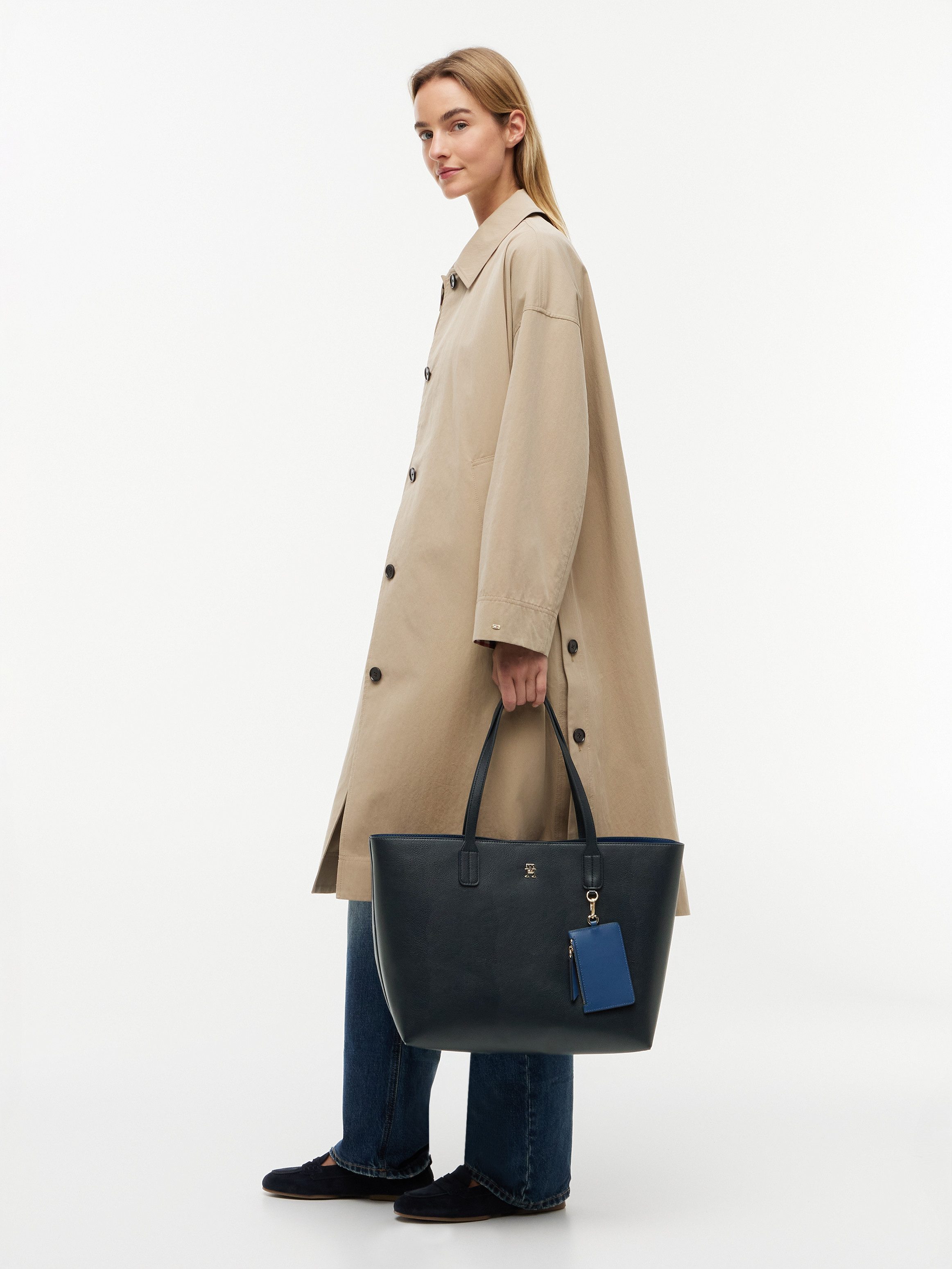 Tommy Hilfiger Tragetasche TH ICON TOTE, Damen Handtasche, Shopper mit doppeltem Henkel