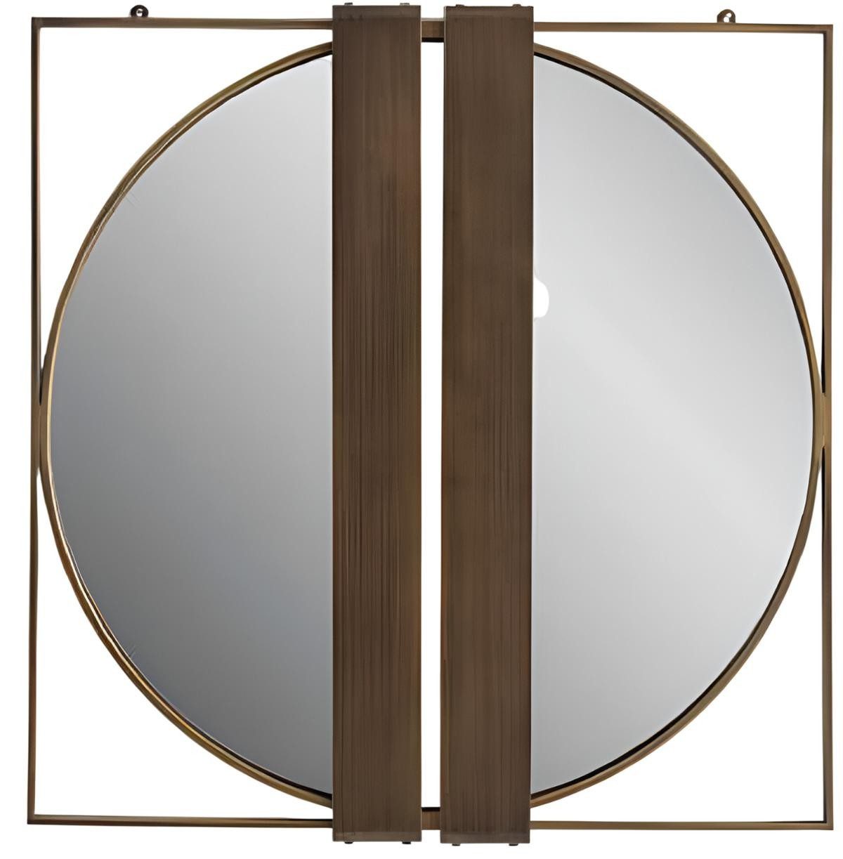 Xlmoebel Wandspiegel Runder Wandspiegel mit goldfarbenem Metallrahmen und modernem Design (1-St), Made in Europa