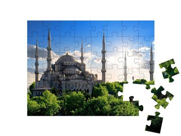 puzzleYOU Puzzle Blaue Moschee an einem sonnigen Sommertag, Türkei, 48 Puzzleteile, puzzleYOU-Kollektionen Blaue Moschee Istanbul