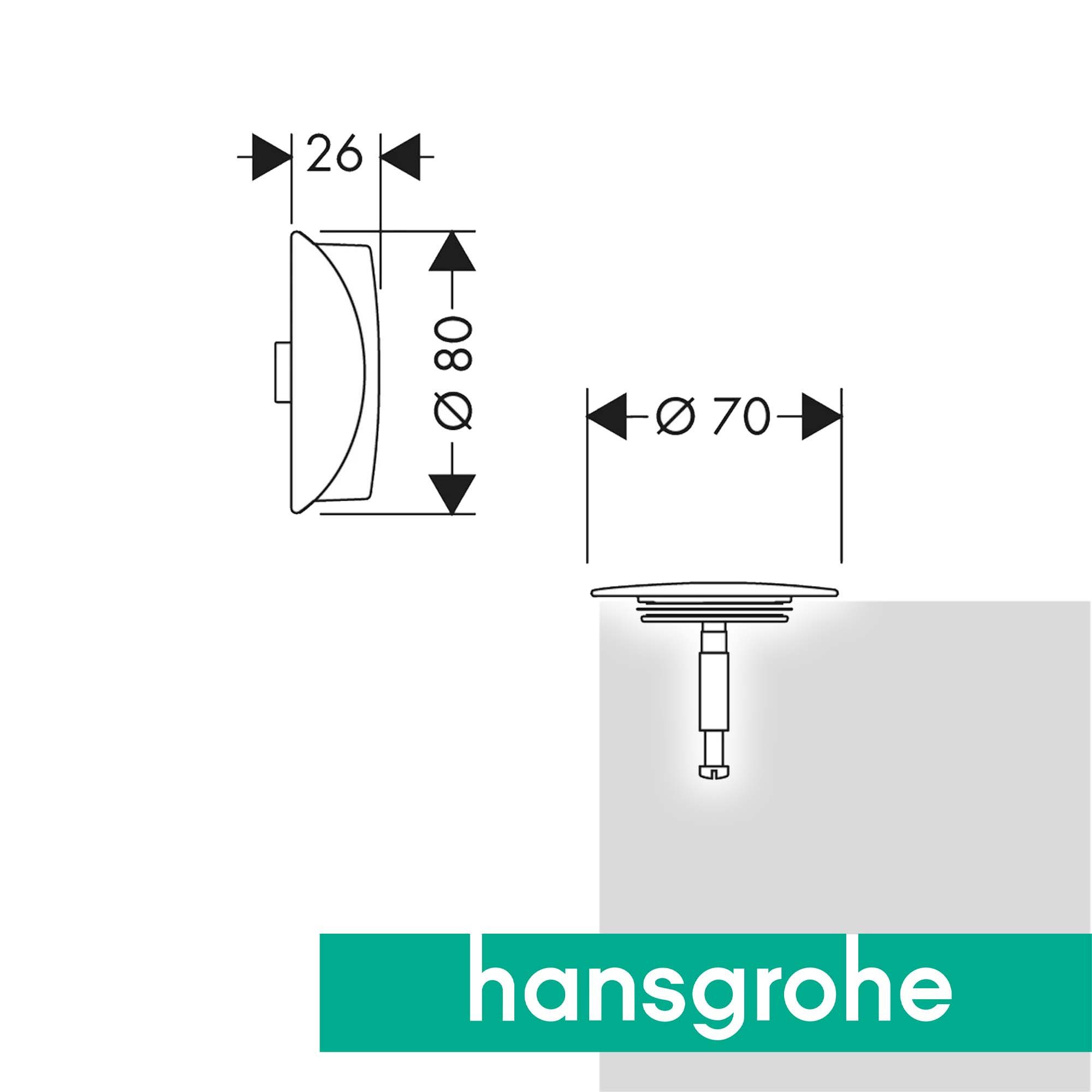 hansgrohe Ab- und Überlaufgarnitur Flexaplus Fertigset Ablauf- und Überlaufgarnitur 58185000 chrom, Drehgriff, Sicherheitsstopfen für Normal- und Sonderwannen