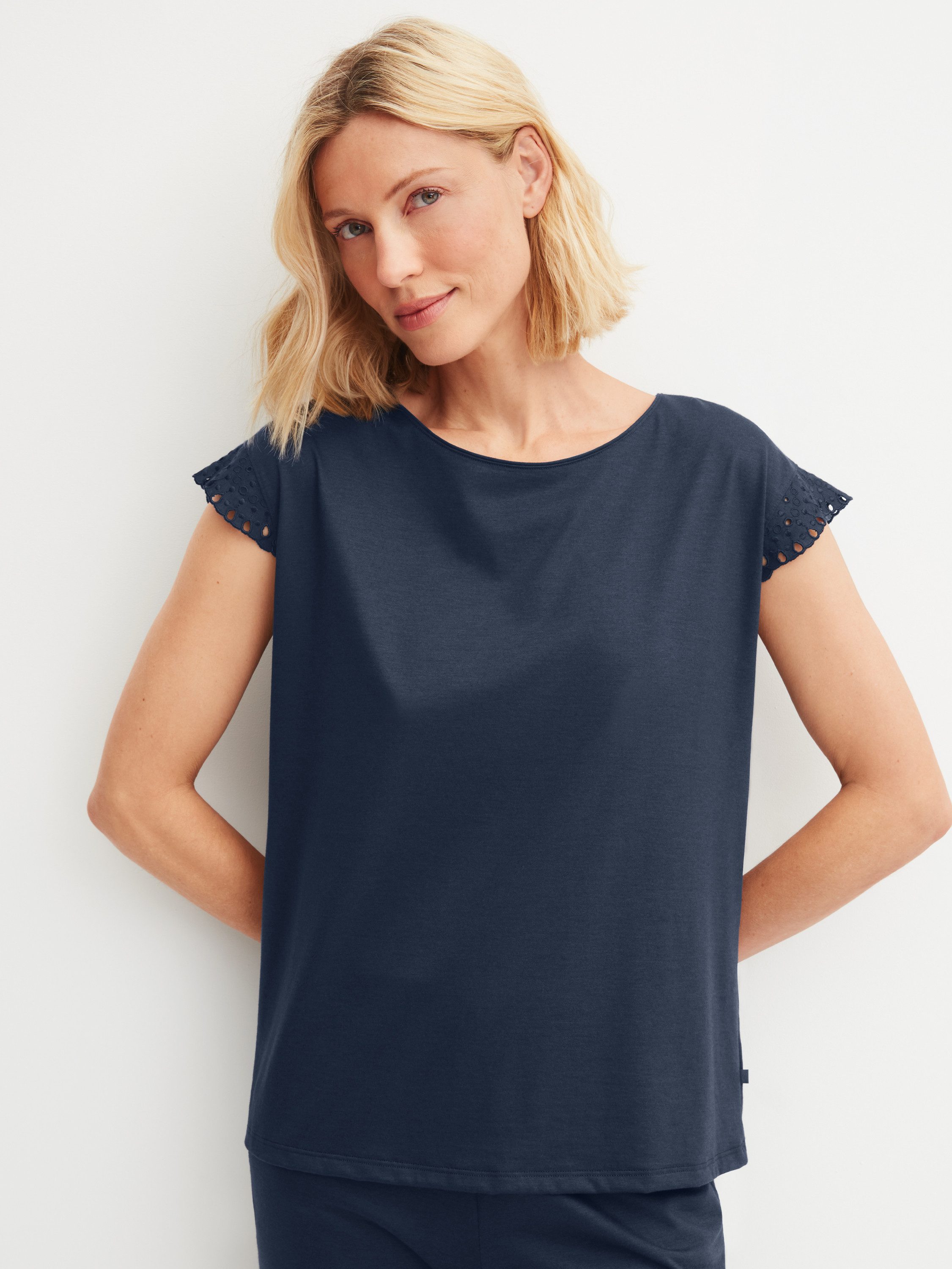 CALIDA Kurzarmshirt Favourites Tiles Damen (1-tlg) weiche Qualität, atmungsaktiv, temperaturausgleichend, pflegeleicht