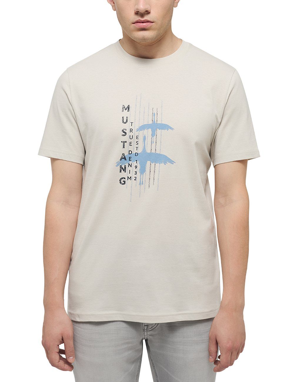 MUSTANG Herren T-Shirt 'Alex C' – Lässiges Print-Shirt Aus 100% Baumwolle Mit Rundhals