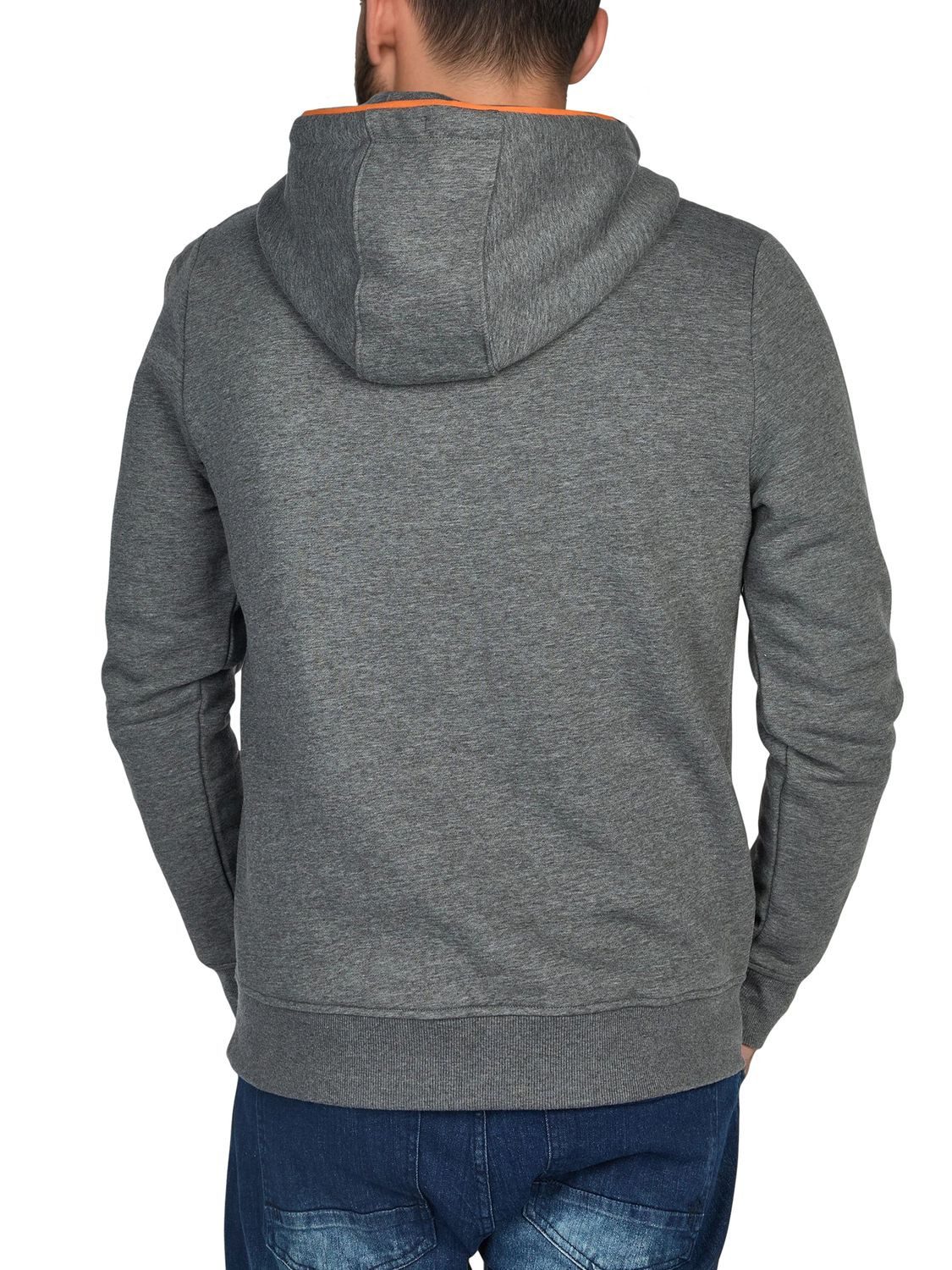 riverso Kapuzenpullover Herren Hoodie RIVSandro Regular Fit Longsleeve Sweatshirt mit Cross-Over-Kragen und Kängurutasche