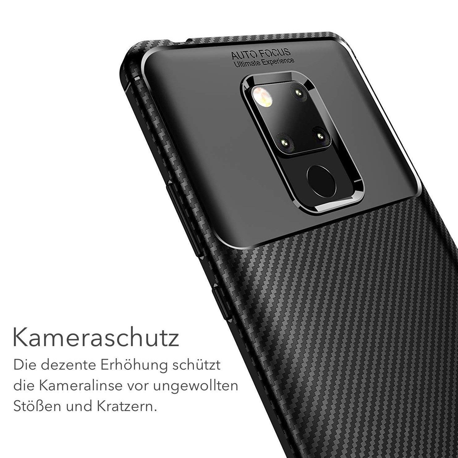 AVANA Handyhülle für Huawei Mate 20 / Pro / Lite Hülle Silikon Schutzhülle Slim Case, Cover, Bumper, Carbon Optik