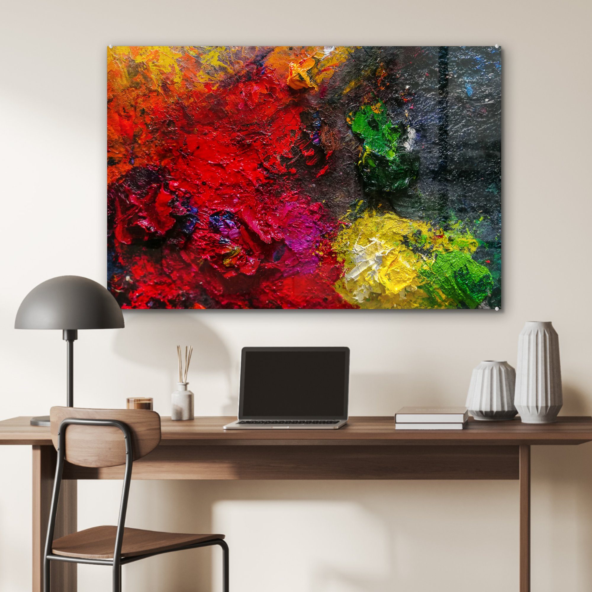 Acrylglasbild St), & Palette des Wohnzimmer Schlafzimmer Acrylglasbilder (1 MuchoWow Malers,