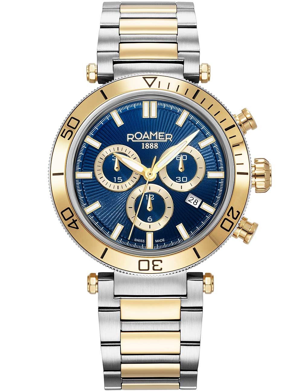 Roamer Quarzuhr Roamer 994837 47 45 20 Herrenuhr Toscana Chronograph 43mm 5ATM Roamer 994837 47 45 20 Herrenuhr Toscana Chronograph 43mm 5ATM