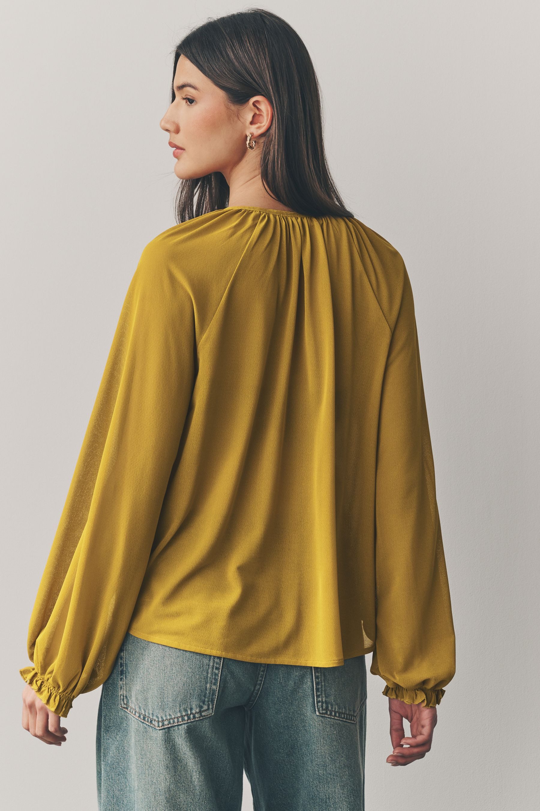 Next Langarmbluse Boho-Bluse aus Mesh mit günstig online kaufen