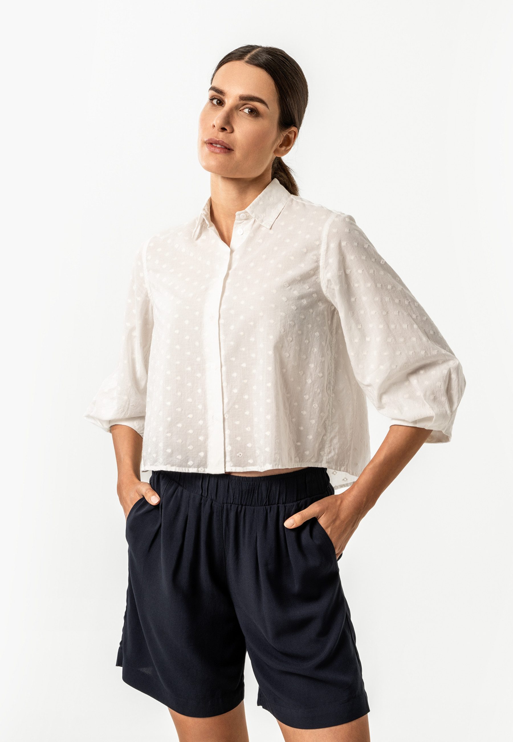 LIVING CRAFTS Hemdbluse AGNEETHA GOTS zertifiziert