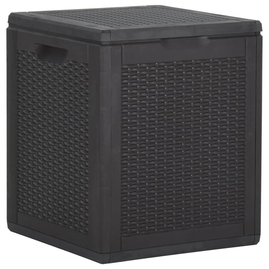 PP Schwarz Garten-Aufbewahrungsbox L furnicato Rattan Gartenbox 90