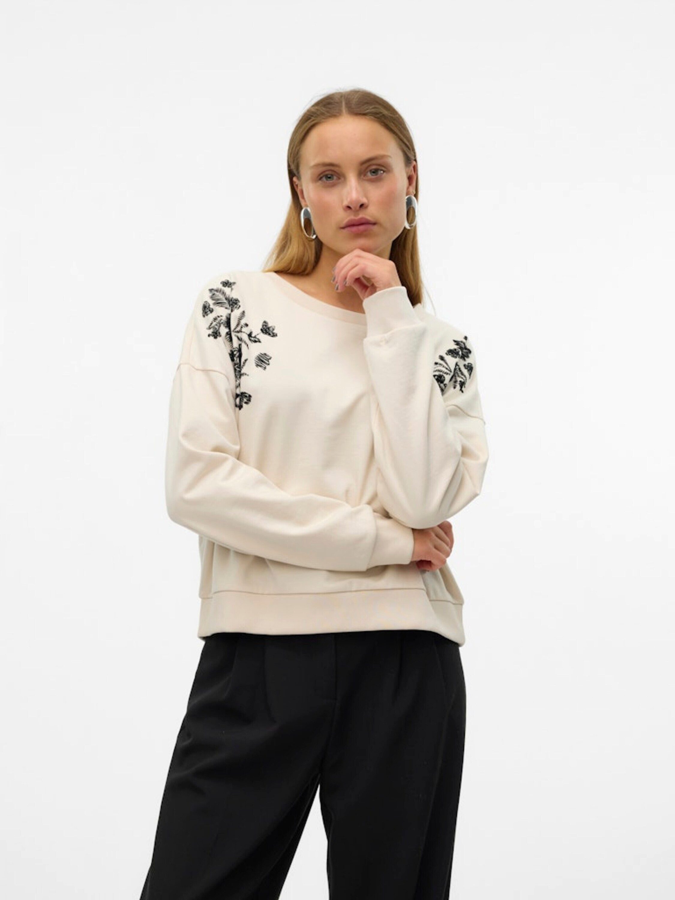 Vero Moda Sweatshirt VMHELEN TRINA (1-tlg) Stickerei günstig online kaufen