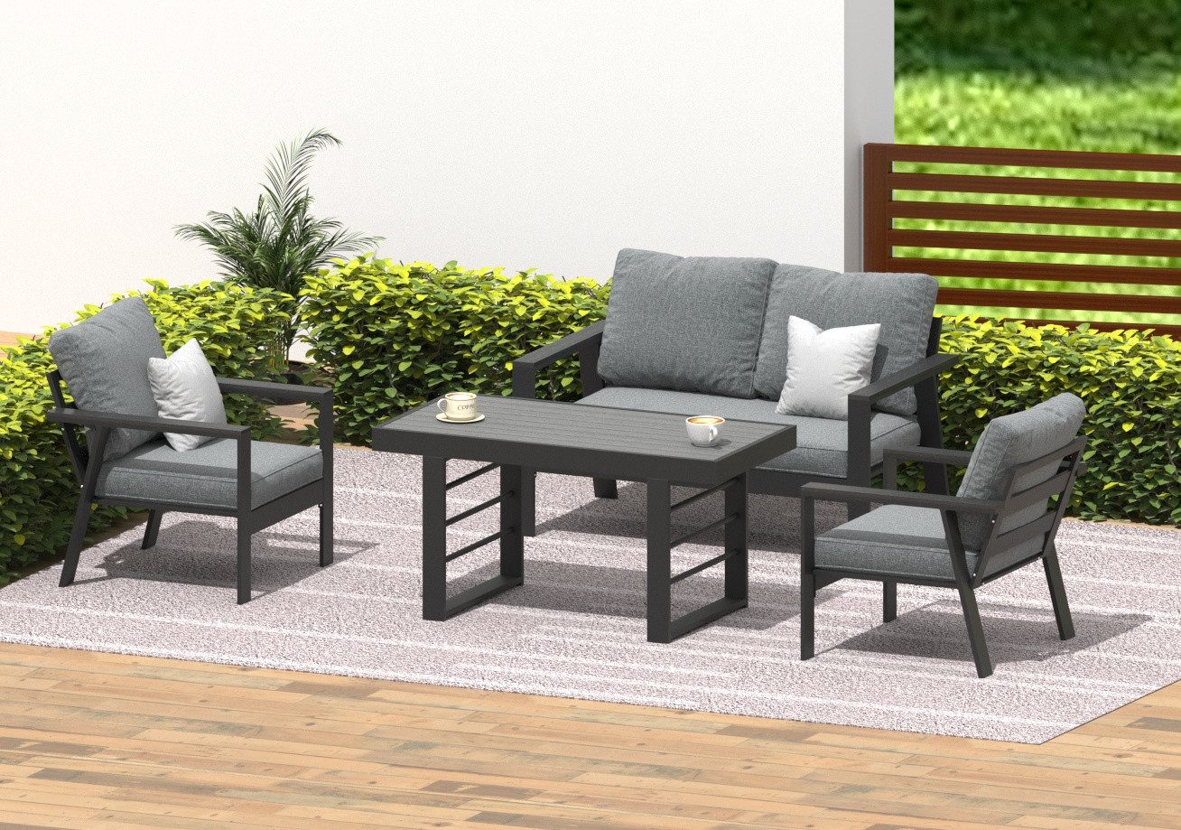 MeXo Gartenlounge-Set Terrassenmöbel Set mit Esstisch günstig online kaufen