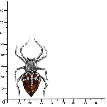 OSTSEE-SCHMUCK Brosche - Spinne - Silber 925/000 - Bernstein&Schmuckstein (1-tlg)