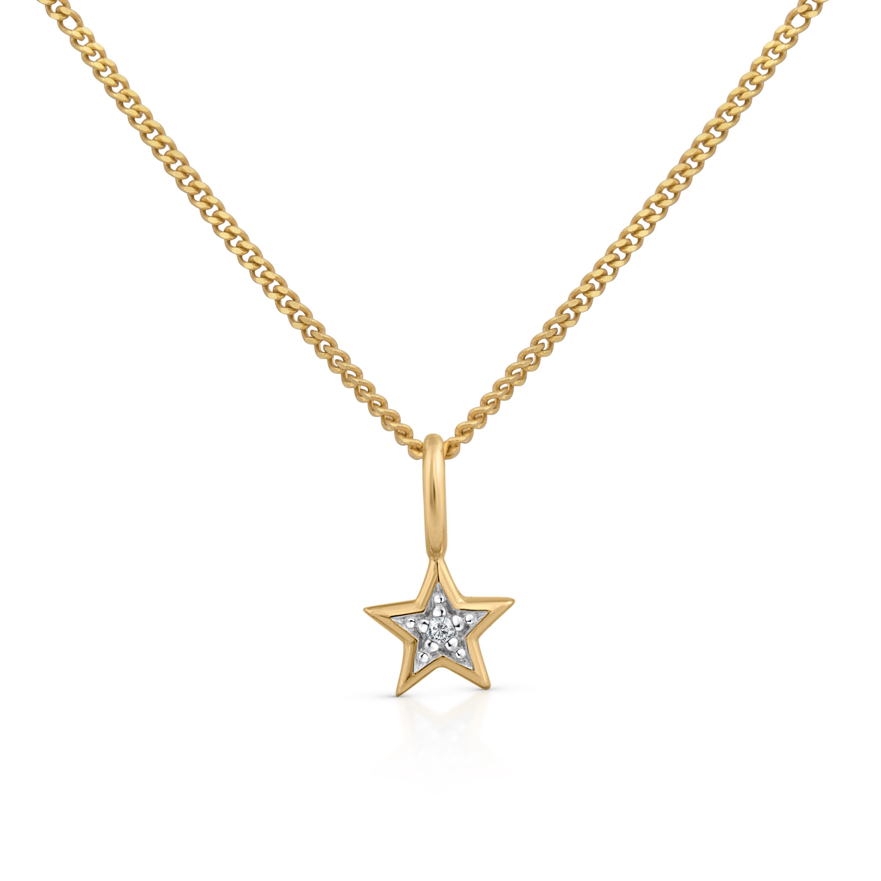 Orolino Kette mit Anhänger Gold 585 mit Stern-Motiv und Brillant 0,005ct.