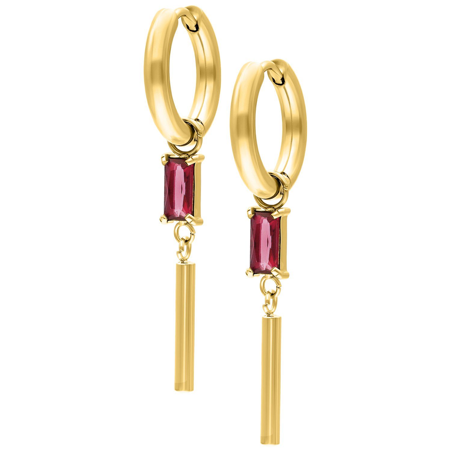 Wildcat Paar Серьги-кольца Little Square Crystal Hoops, Hochglanzpoliert,Wasserfest