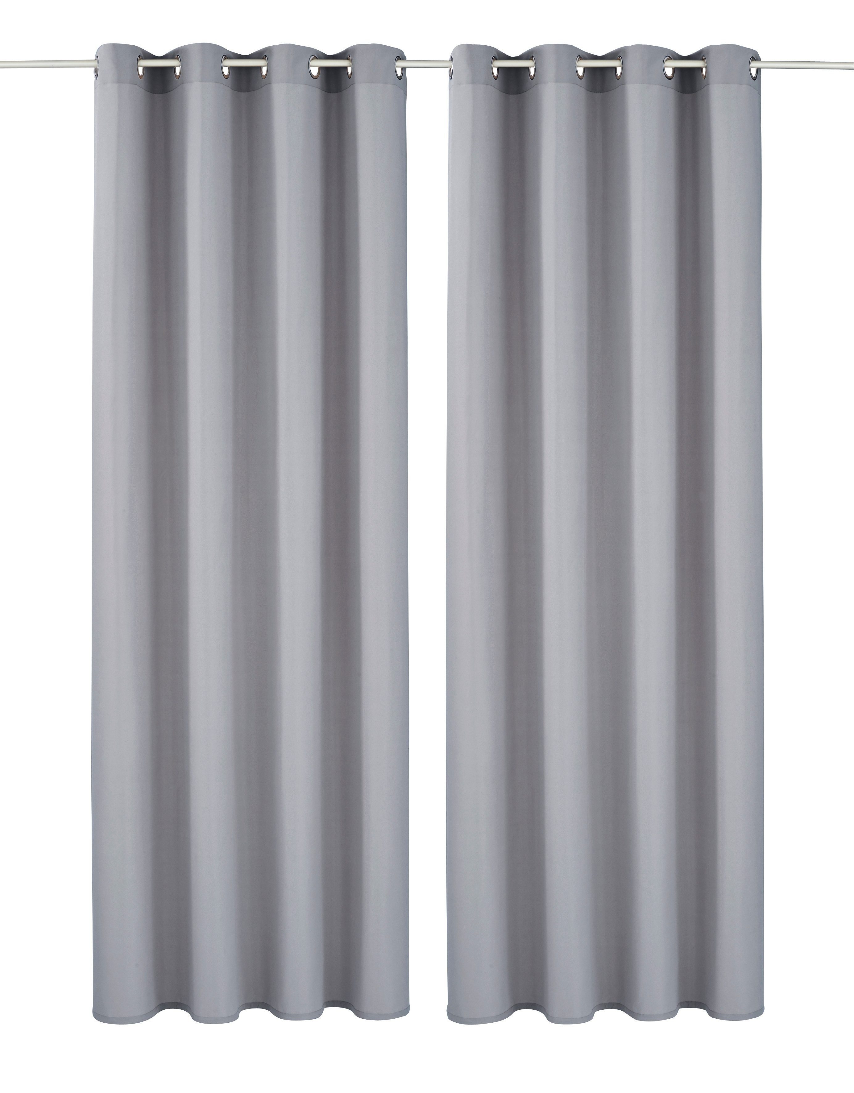 my home Vorhang Raja, Ösen (2 St), blickdicht, Polyester, 2er-Set, Bestseller, einfarbig, modern, pflegeleichte Mikrofaser