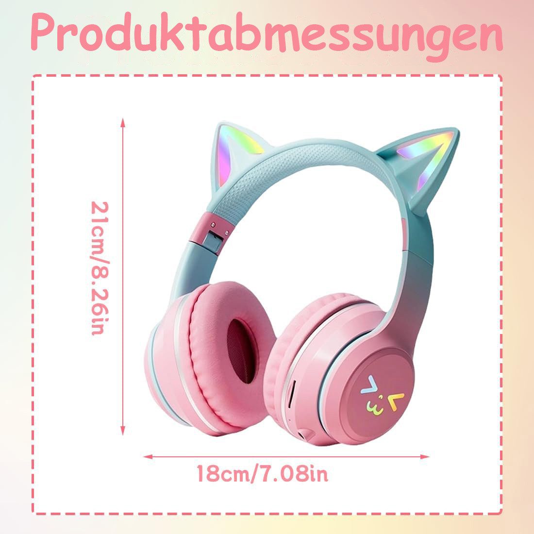SWGOTA Over-Ear Kopfhörer BT 5.1 mit RGB, HiFi Klang, faltbar, ANC Over-Ear-Kopfhörer (Bluetooth Reise-Kopfhörer: 60 dB Rauschunterdrückung, verstellbar)