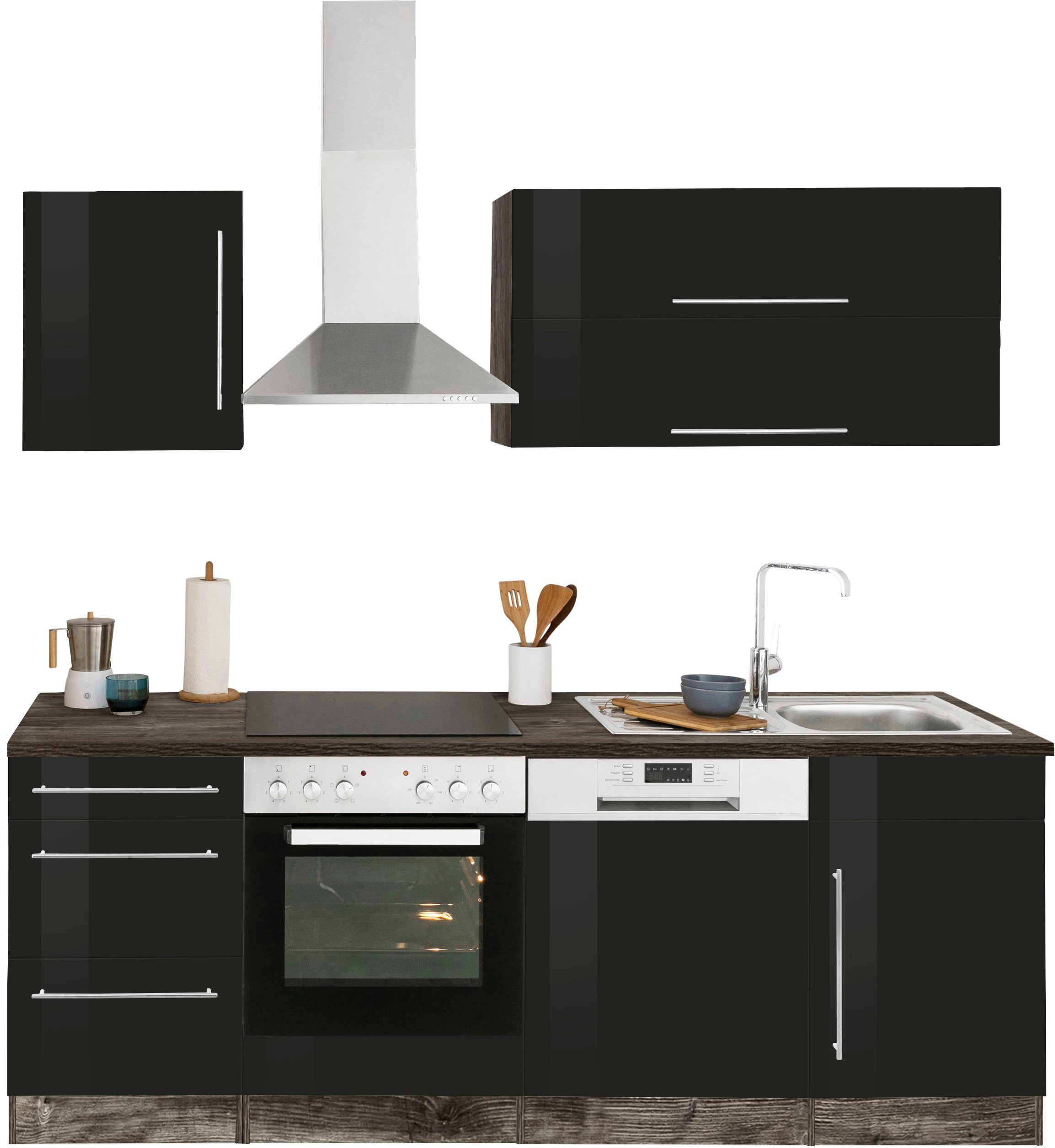 KOCHSTATION Küchenzeile KS-Samos, Breite 220 cm, günstig online kaufen