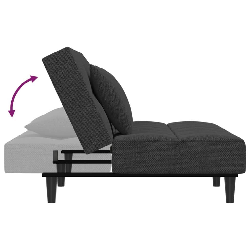 Sofa mit Schlafcouch 2-Sitzer Kissen Dunkelgrau Schlafsofa Stoff 2 Schlaffu vidaXL