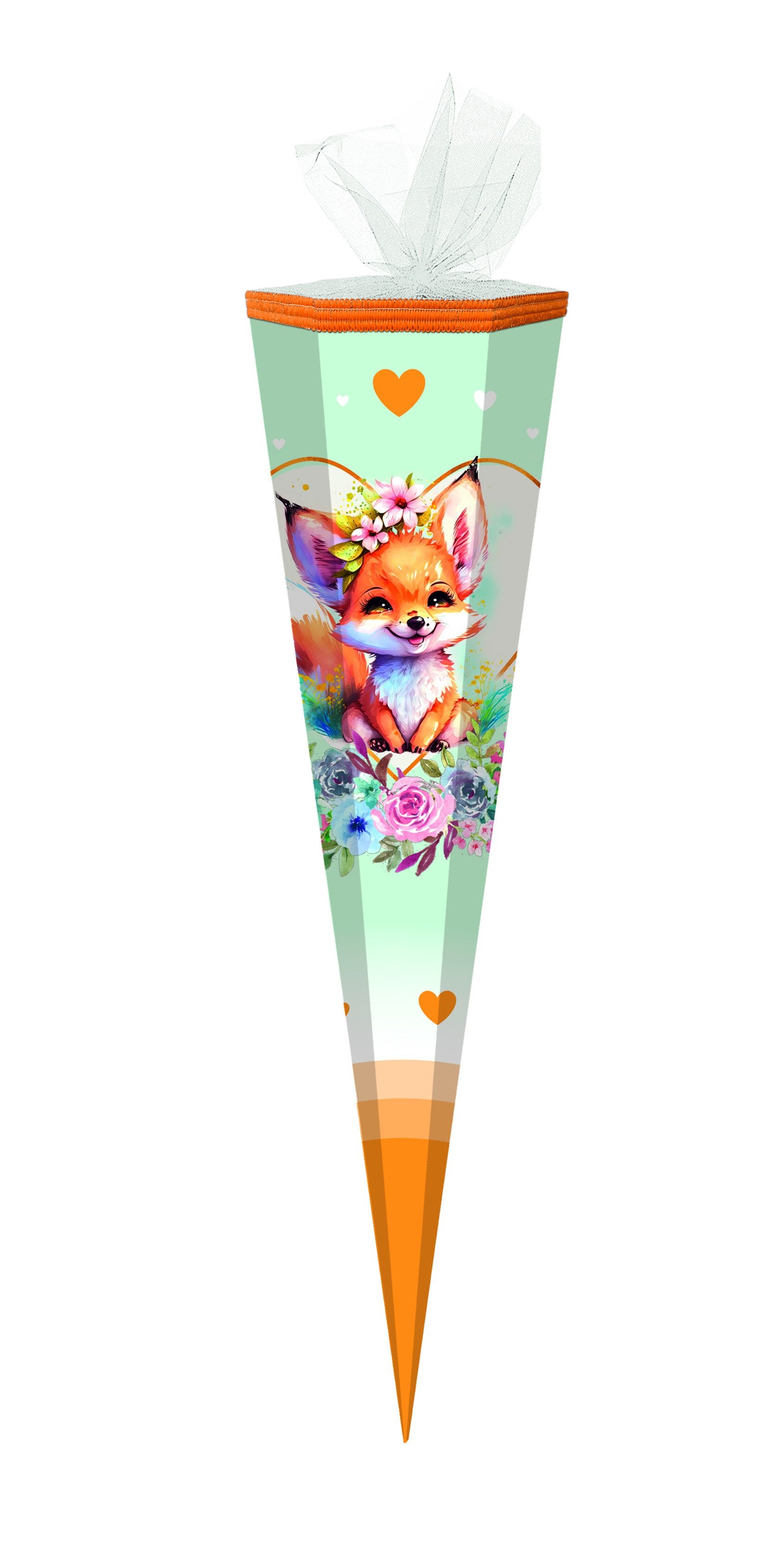 Verpackungsmittel GmbH Markneukirchen Schultüte Schultüte / Zuckertüte / 85cm / eckig / "Fuchs"