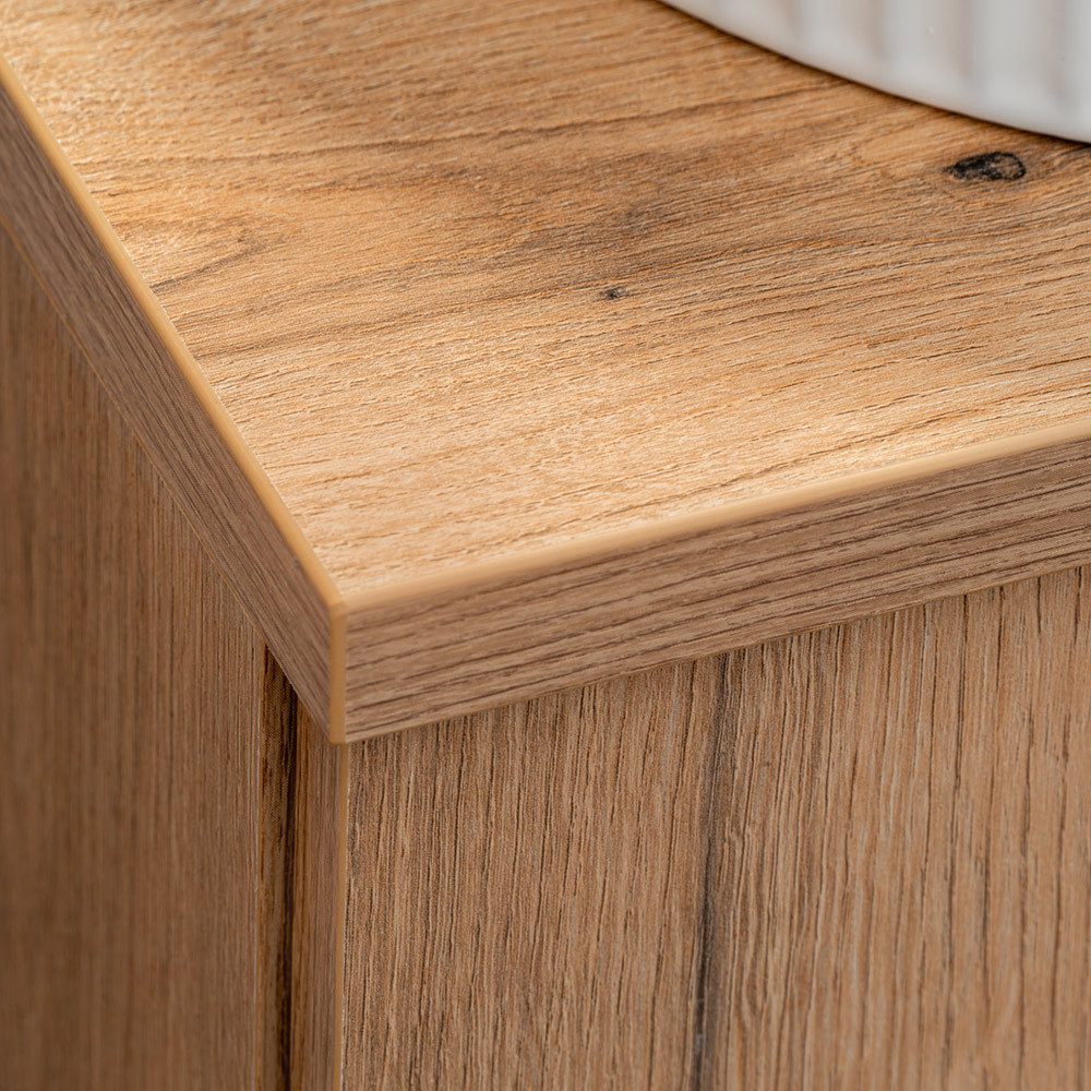 Lomadox Waschtisch NEWPORT-56-OAK, Unterschrank mit Waschbecken, Eiche, 50cm