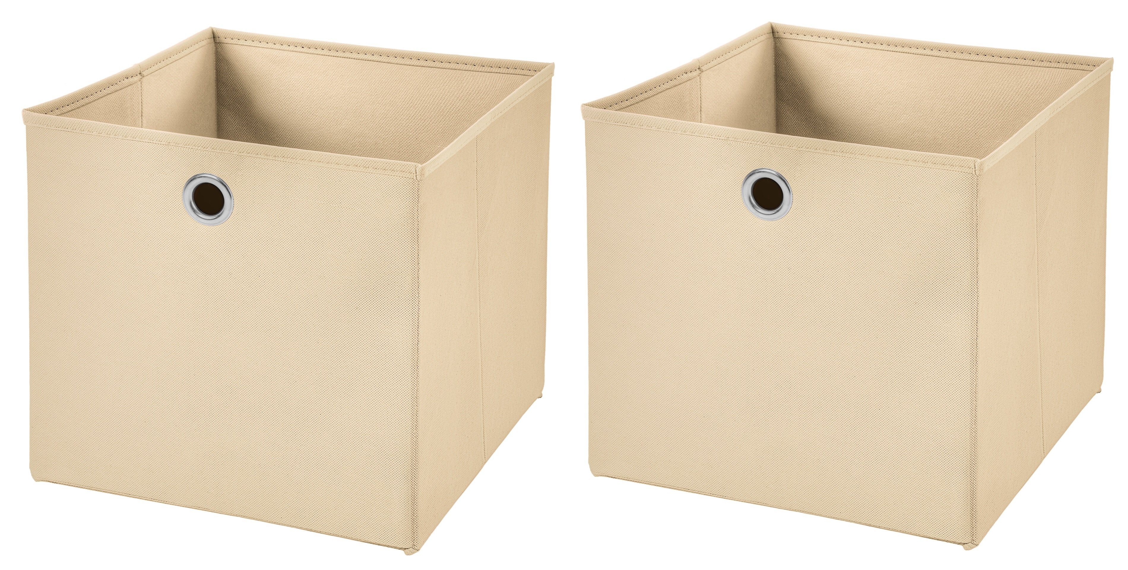 Faltbox 2 Stück Faltboxen 28 x 28 x 28 cm faltbar ohne Deckel Stoffbox