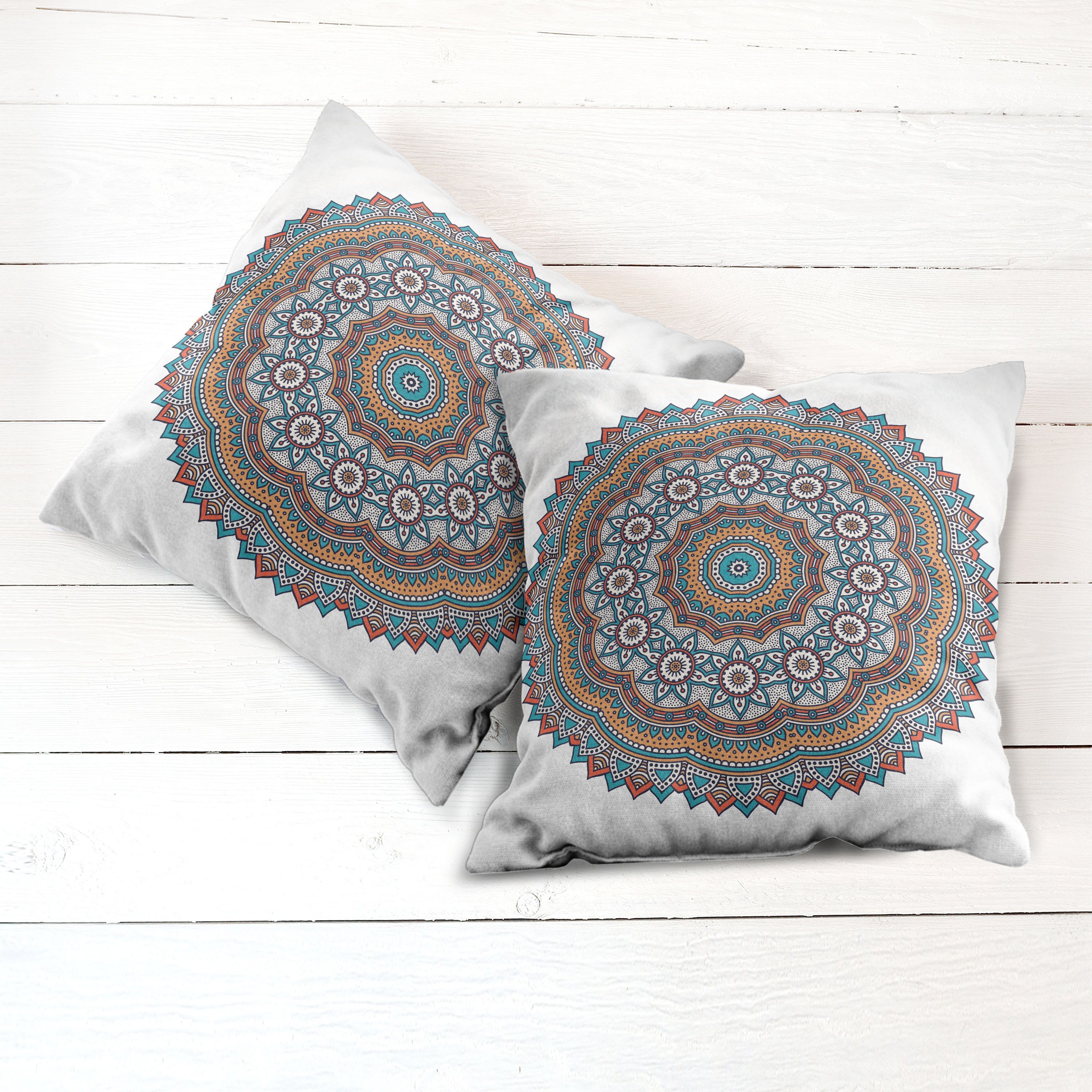 Motiv Accent Stück), Doppelseitiger Abakuhaus Mandala (2 Marokkanische Digitaldruck, Kissenbezüge Modern Vintage