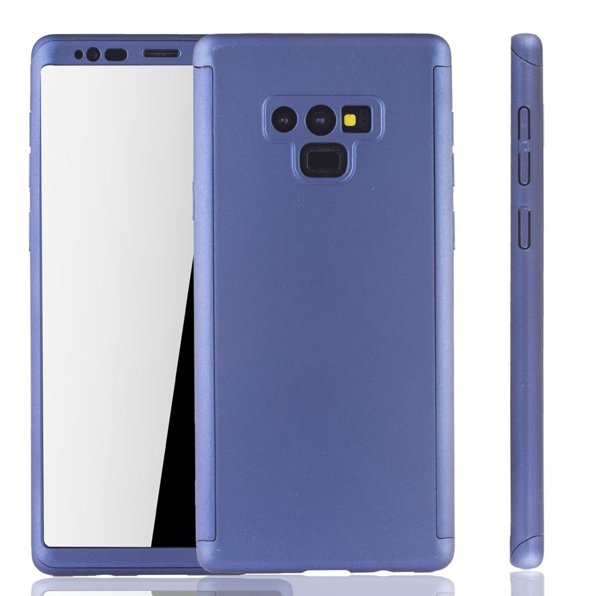 König Design Handyhülle Samsung Galaxy Note 9, Samsung Galaxy Note 9 Handyhülle 360 Grad Schutz Full Cover Blau