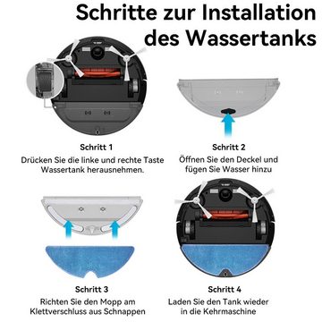 Welikera Nass-Trocken-Saugroboter Saugroboter,Automatischer Reiniger mit 200ml Wassertank,400ml-Staubbox