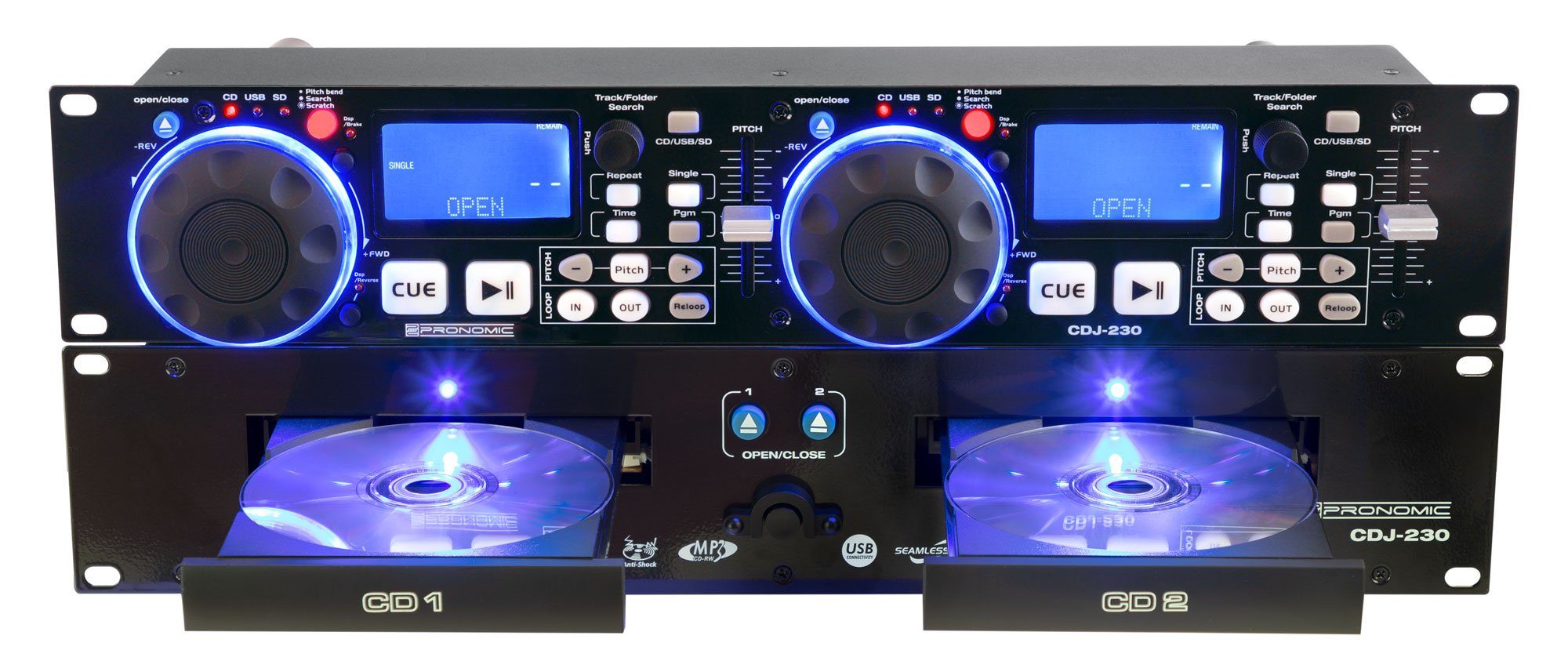 Pronomic CDJ-230 Doppel DJ-CD-Player (Pitch Bender und DSP-Effekte)
