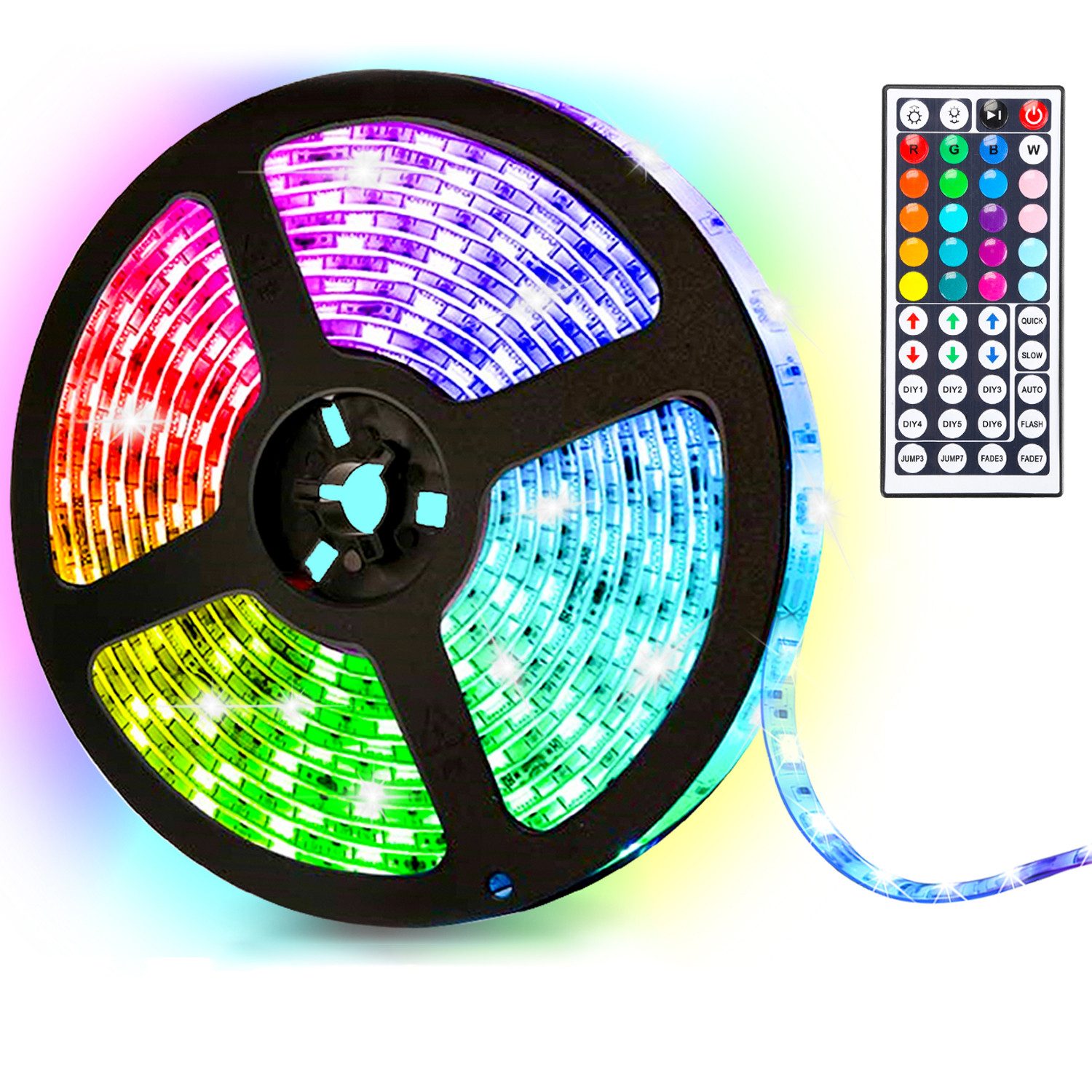 Clanmacy LED Stripe 1-10m LED Streifen Lichtband 5050SMD Leiste RGB Fernsteuerung LED Band, 30-flammig, Licht-Streifen Fernbedienung RGB Lichterkette 5050 SMD Lichtleiste