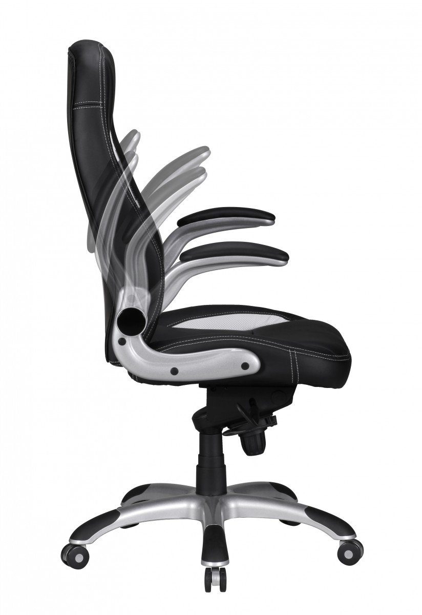 mit Gaming Weiß, Design), Armlehne Chair Bürostuhl Racing Drehstuhl / Schwarz (Kunstleder Schreibtischstuhl Amstyle Drehbar, SPM1.239