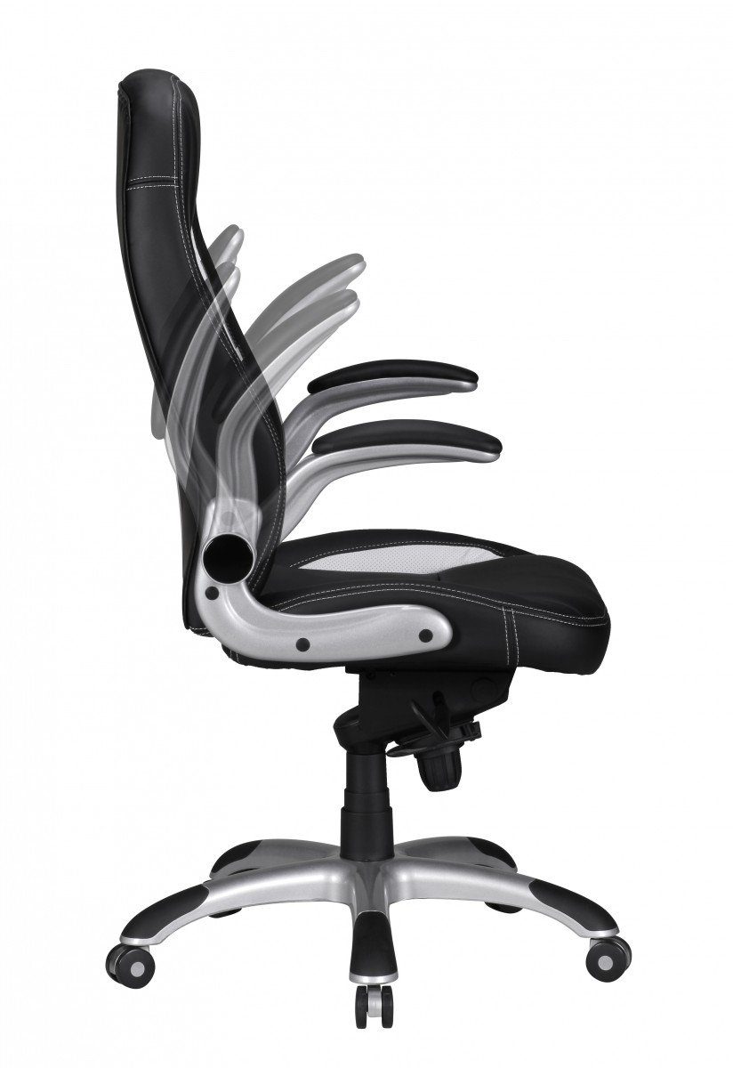 Drehbar, Amstyle Racing Schwarz Design), / SPM1.239 Armlehne Bürostuhl (Kunstleder mit Gaming Schreibtischstuhl Weiß, Drehstuhl Chair