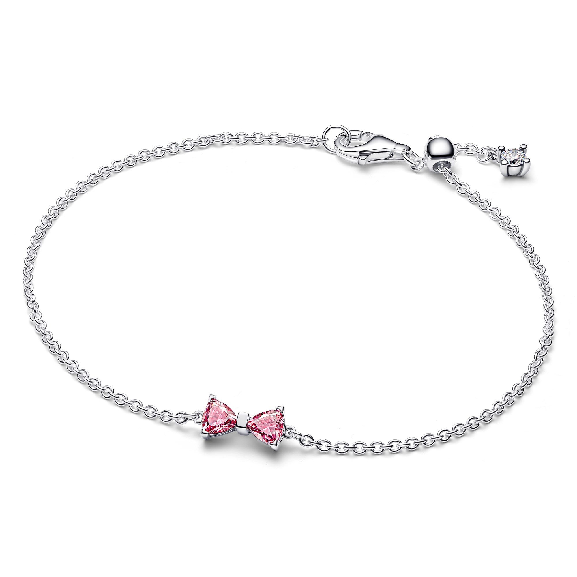 Pandora Gliederarmband DamenSchleife Pink Silber