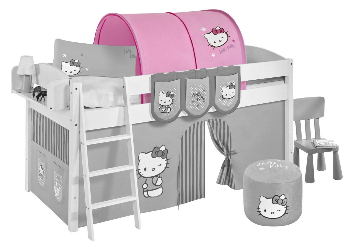 Betttunnel Tunnel Hello Kitty Lila - für Hochbett, Spielbett und Etagenbett